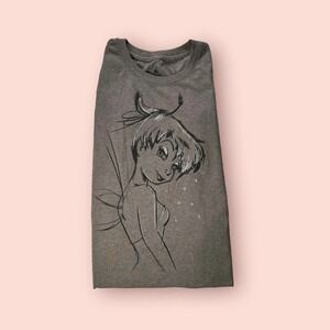 Disney Tinker Bell Gray And Silver Glittery Graphic Tank Top Size XS - "Madelyn"
